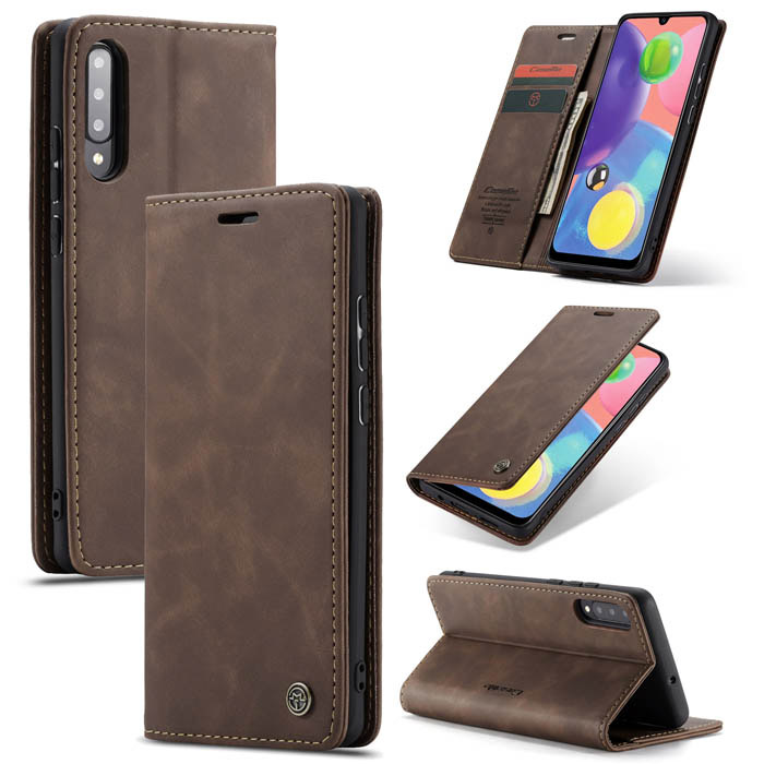CaseMe Samsung Galaxy A70S Wallet Kickstand Magnetic Case Coffee - Click Image to Close
