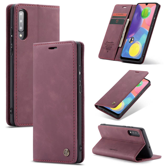 CaseMe Samsung Galaxy A70S Wallet Kickstand Magnetic Case Red - Click Image to Close