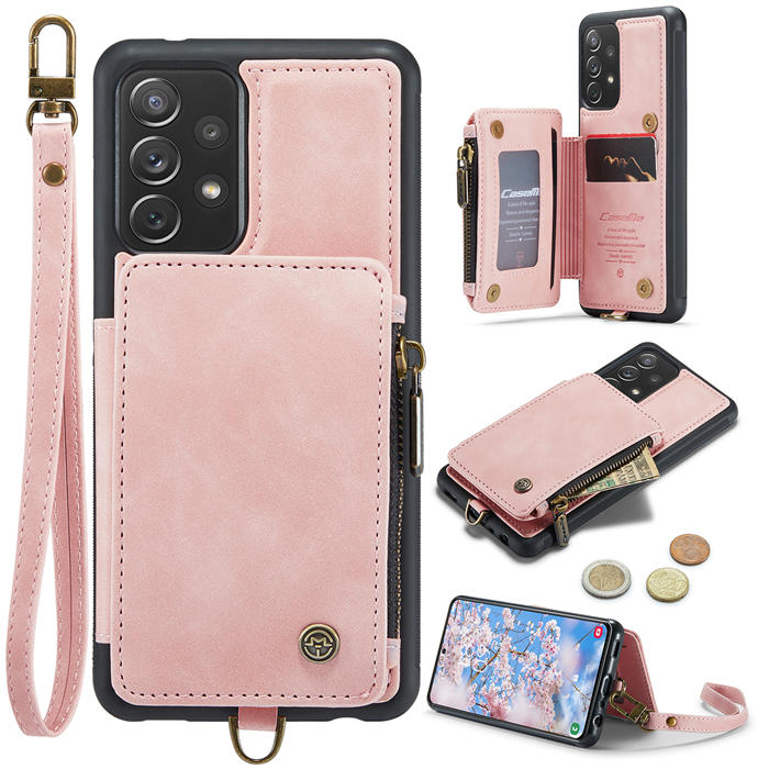 CaseMe Samsung Galaxy A72 Wallet RFID Blocking Case Pink