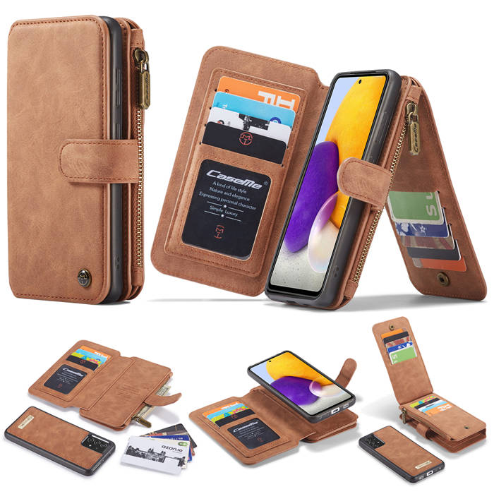 CaseMe Samsung Galaxy A72 Wallet Magnetic Case Brown