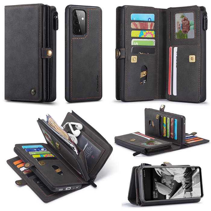 CaseMe Samsung Galaxy A72 Multi-Functional Wallet Case Black