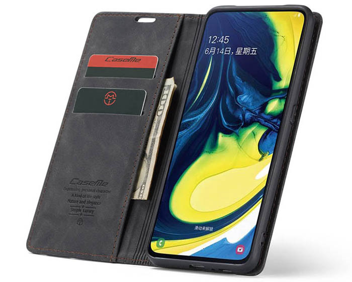 CaseMe Samsung Galaxy A80 Wallet Kickstand Magnetic Flip Leather Case