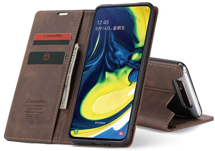 CaseMe Samsung Galaxy A80 Wallet Kickstand Magnetic Flip Leather Case