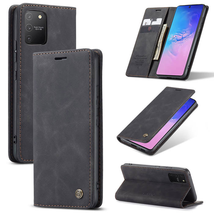 CaseMe Samsung Galaxy A91/S10 Lite Wallet Magnetic Case Black - Click Image to Close
