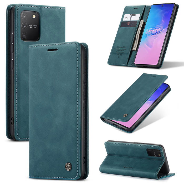 CaseMe Samsung Galaxy A91/S10 Lite Wallet Magnetic Case Blue - Click Image to Close