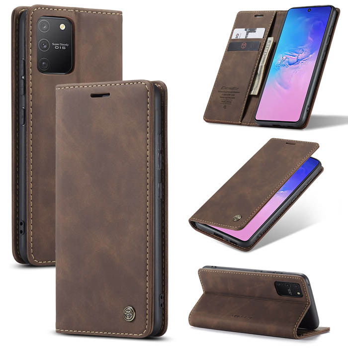 CaseMe Samsung Galaxy A91/S10 Lite Wallet Magnetic Case Coffee - Click Image to Close