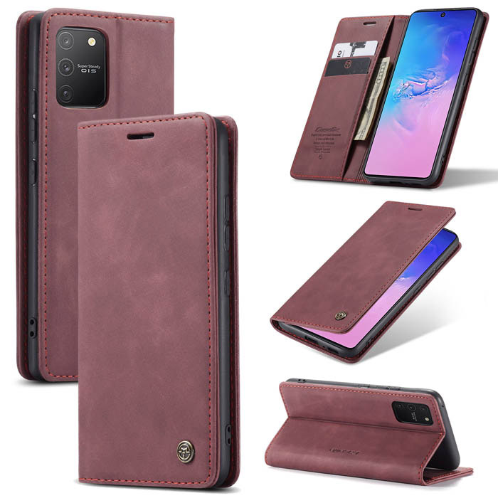 CaseMe Samsung Galaxy A91/S10 Lite Wallet Magnetic Case Red - Click Image to Close