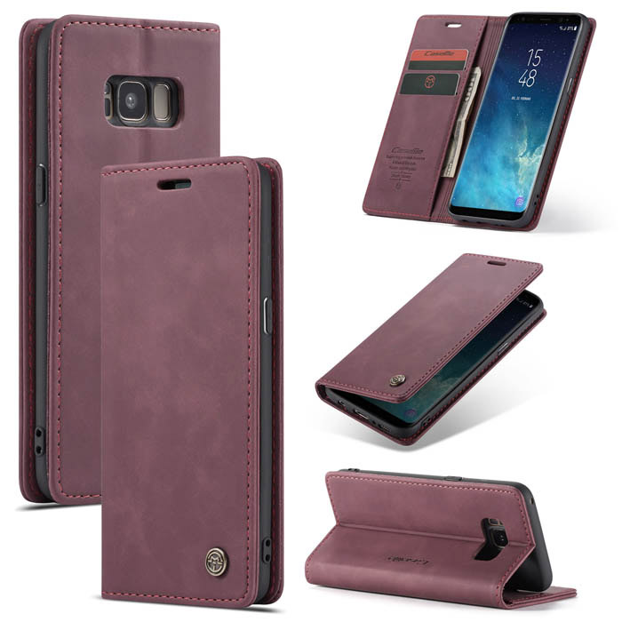 CaseMe Samsung Galaxy S8 Wallet Stand Magnetic Flip Case Red