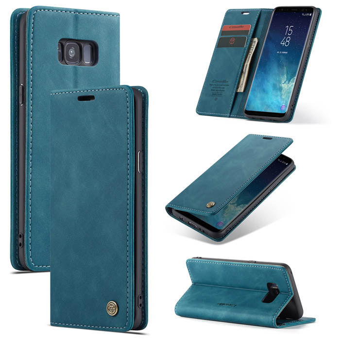 CaseMe Samsung Galaxy S8 Plus Wallet Magnetic Flip Case Blue