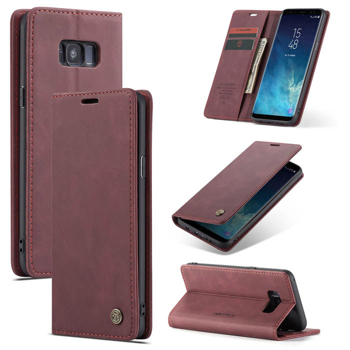 CaseMe Samsung Galaxy S8 Plus Wallet Magnetic Flip Case Red - Click Image to Close