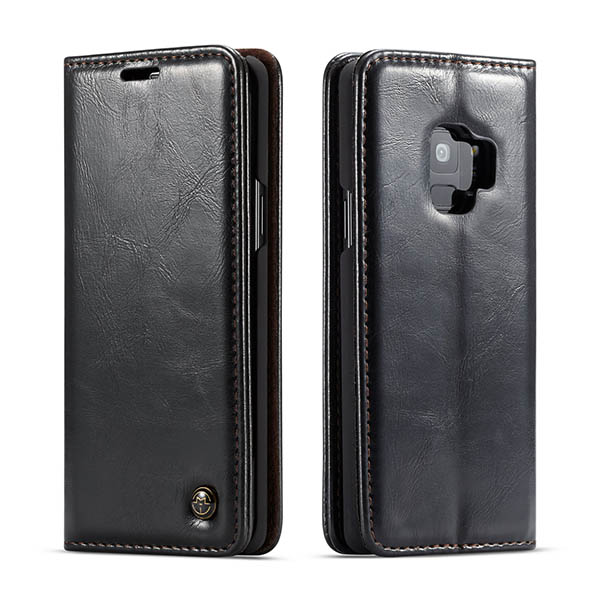 CaseMe Samsung Galaxy S9 Wallet Magnetic Flip Case Black