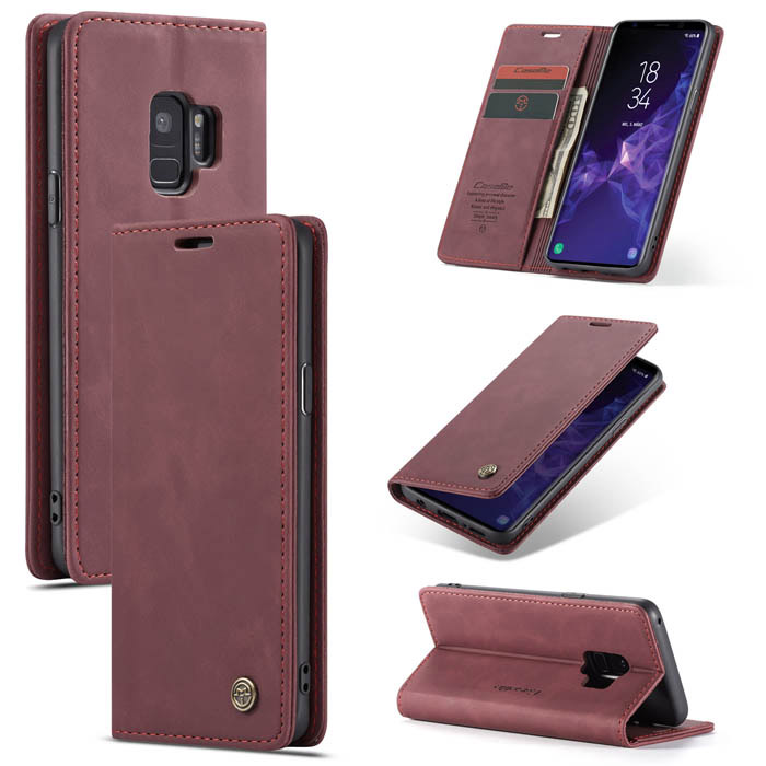 CaseMe Samsung Galaxy S9 Wallet Kickstand Magnetic Case Red