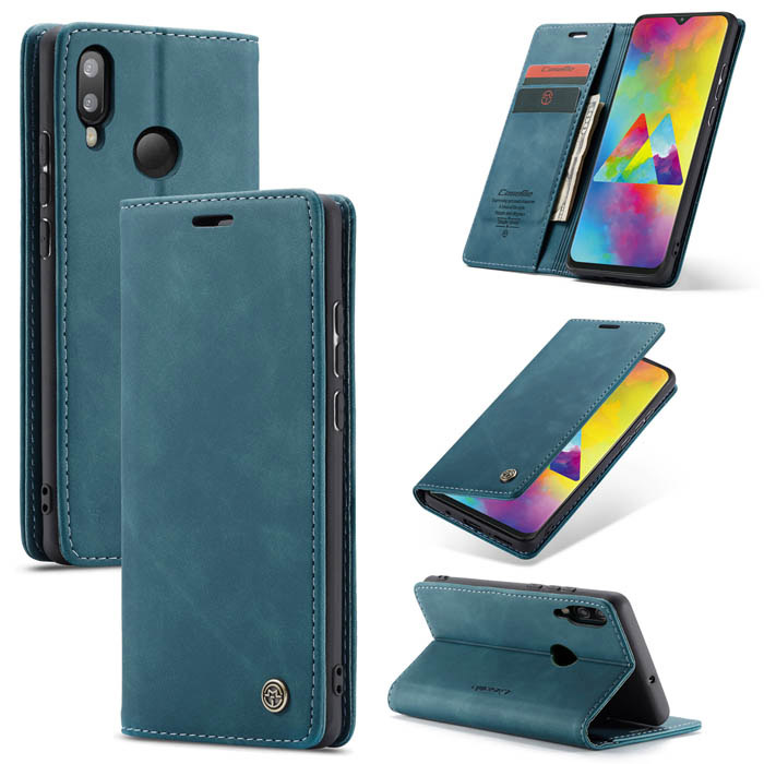 CaseMe Samsung Galaxy A10 Wallet Magnetic Stand Case Blue