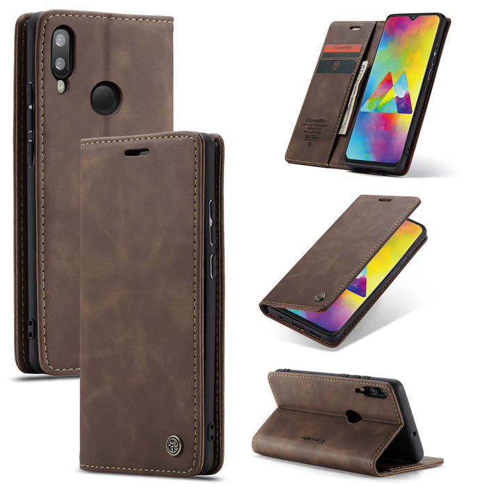 CaseMe Samsung Galaxy A10 Wallet Magnetic Stand Case Coffee - Click Image to Close