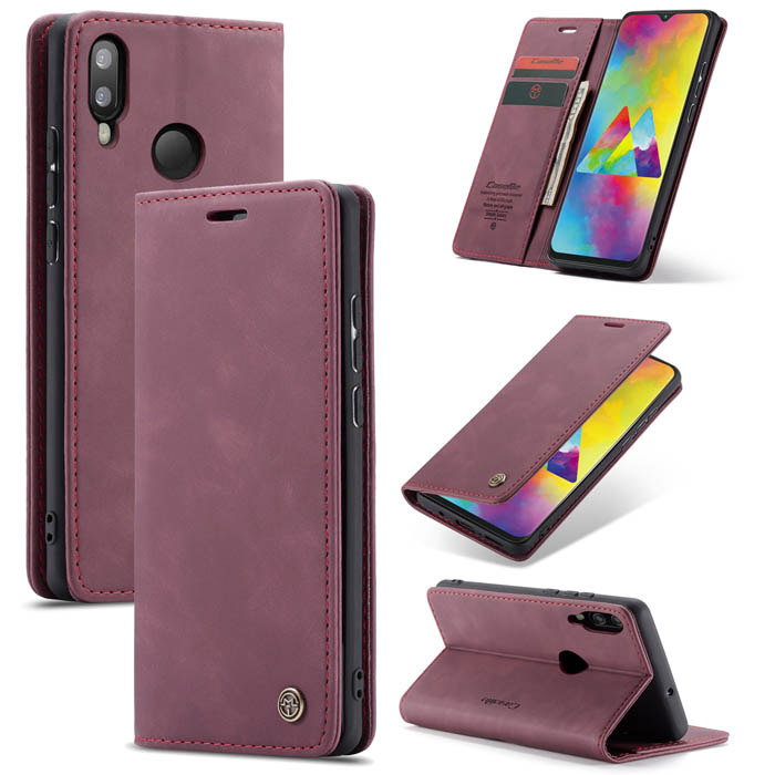 CaseMe Samsung Galaxy A10 Wallet Magnetic Stand Case Red - Click Image to Close