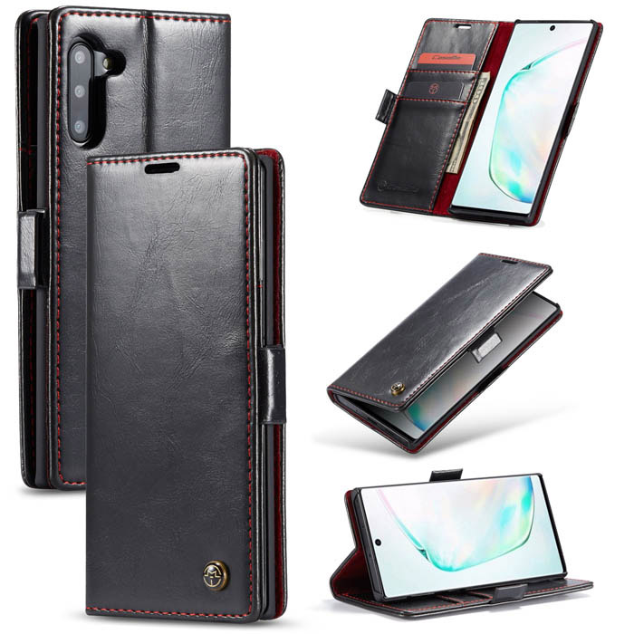 CaseMe Samsung Galaxy Note 10 Wallet Magnetic Flip Case Black