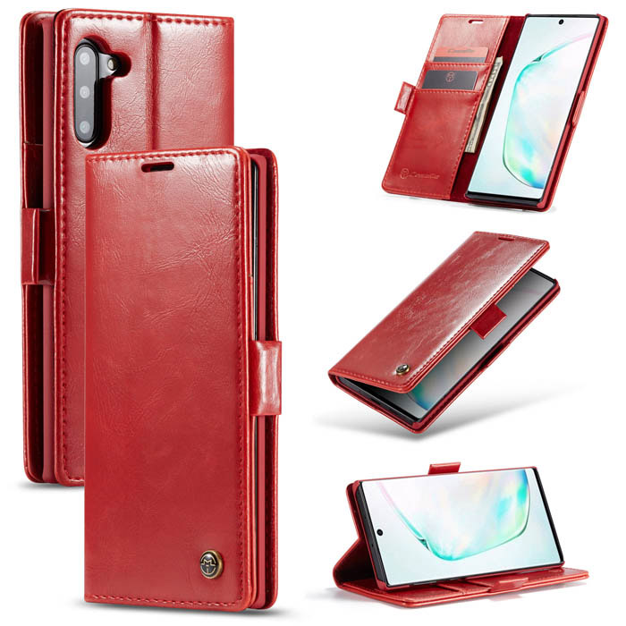 CaseMe Samsung Galaxy Note 10 Wallet Magnetic Flip Case Red