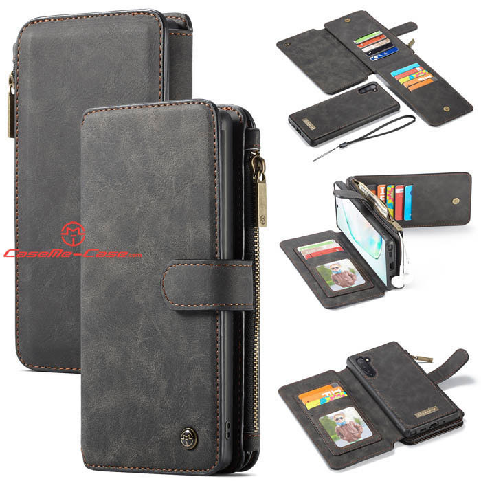 CaseMe Samsung Galaxy Note 10 Wallet Detachable 2 in 1 Case Black