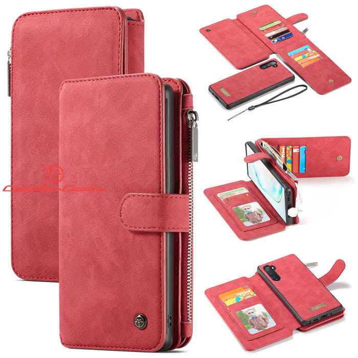 CaseMe Samsung Galaxy Note 10 Wallet Magnetic Detachable Case Red