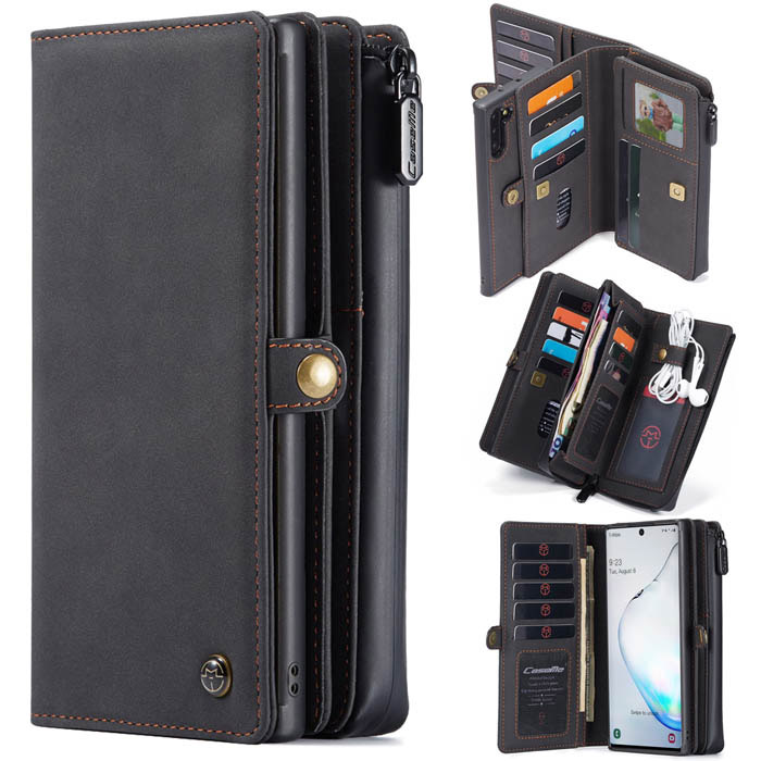 CaseMe Samsung Galaxy Note 10 Multi-Functional Wallet Case Black