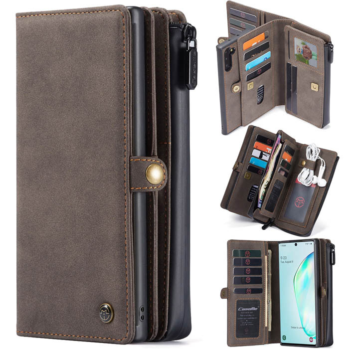 CaseMe Samsung Galaxy Note 10 Multi-Functional Wallet Case Coffee