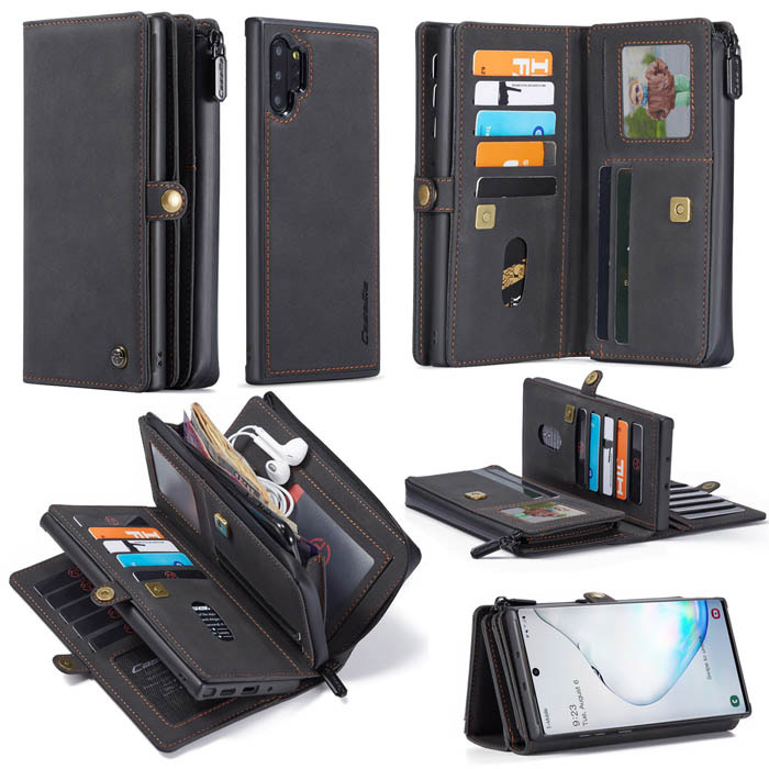 CaseMe Samsung Galaxy Note 10 Plus Multi-Functional Wallet Case Black