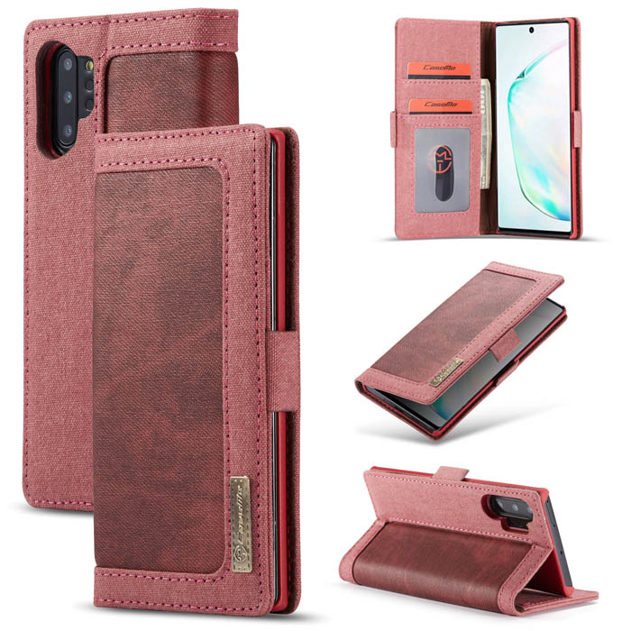 CaseMe Samsung Galaxy Note 10 Plus Canvas Wallet Stand Case Red