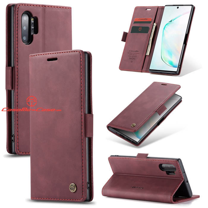 CaseMe Samsung Galaxy Note 10 Plus Wallet Stand Magnetic Case Red - Click Image to Close