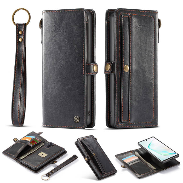 CaseMe Samsung Galaxy Note 10 Wallet Detachable Case Black