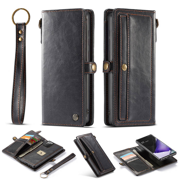 CaseMe Samsung Galaxy Note 20 Wallet Case with Wrist Strap Black