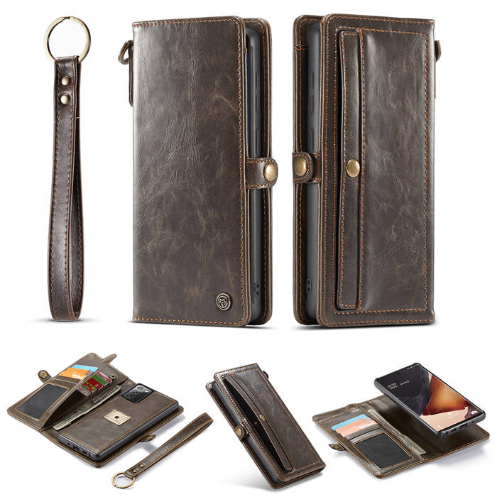 CaseMe Samsung Galaxy Note 20 Wallet Case with Wrist Strap Coffee