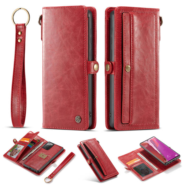 CaseMe Samsung Galaxy Note 20 Wallet Case with Wrist Strap Red
