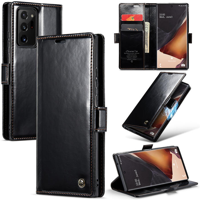CaseMe Samsung Galaxy Note 20 Ultra Wallet Magnetic Case Black - Click Image to Close