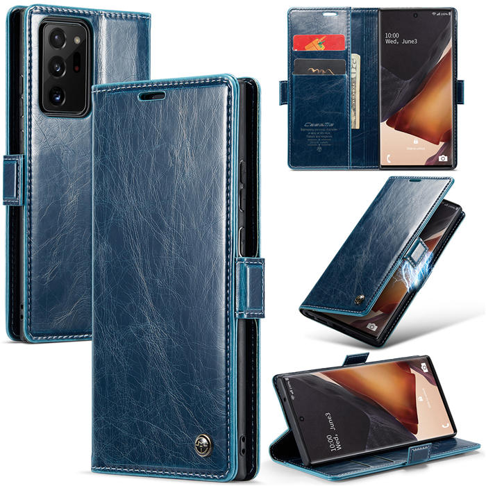 CaseMe Samsung Galaxy Note 20 Ultra Wallet Magnetic Case Blue - Click Image to Close