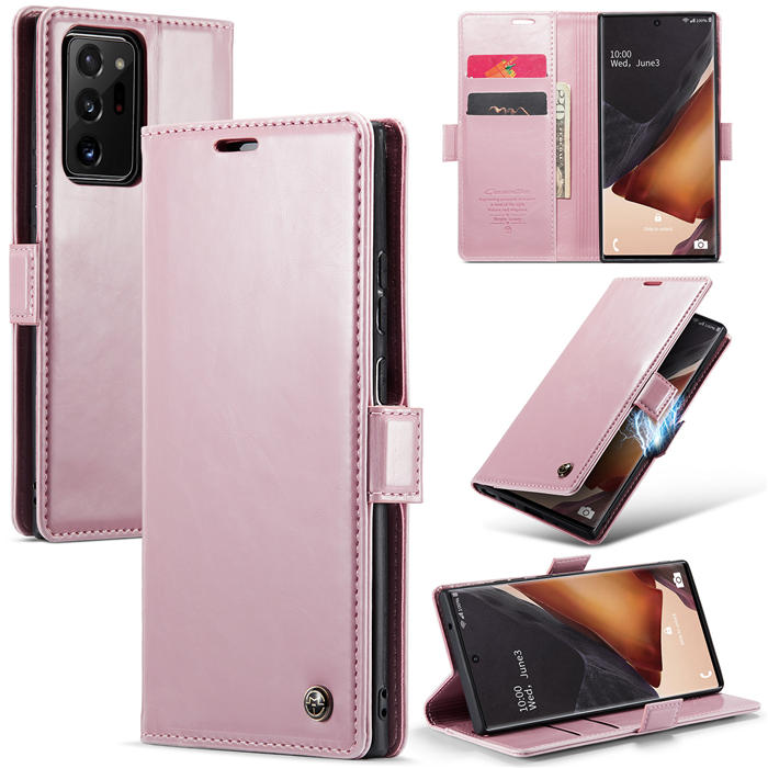 CaseMe Samsung Galaxy Note 20 Ultra Wallet Magnetic Case Pink - Click Image to Close