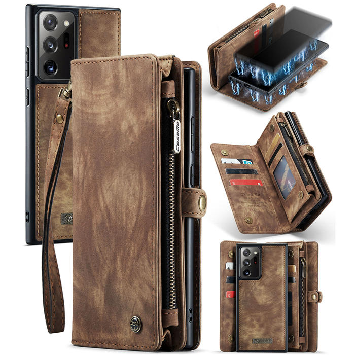 CaseMe Samsung Galaxy Note 20 Ultra Wallet Case with Wrist Strap Coffee - Click Image to Close
