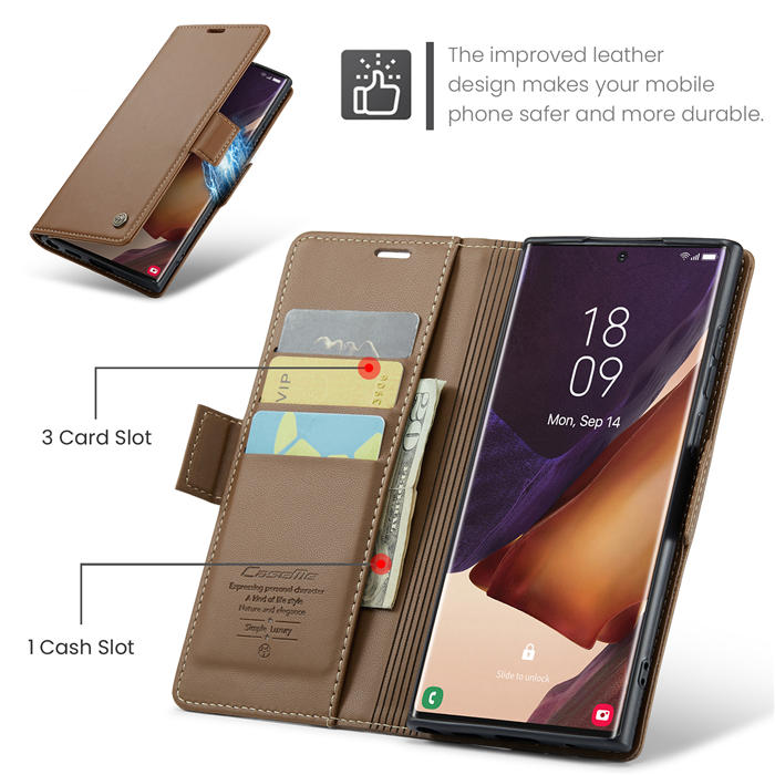 CaseMe Samsung Galaxy Note 20 Ultra Wallet RFID Blocking Magnetic Buckle Case