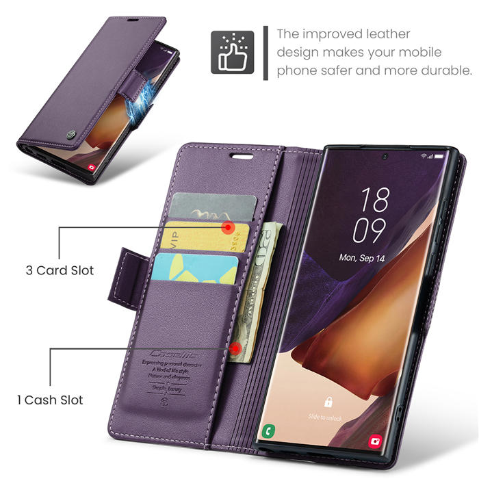 CaseMe Samsung Galaxy Note 20 Ultra Wallet RFID Blocking Magnetic Buckle Case