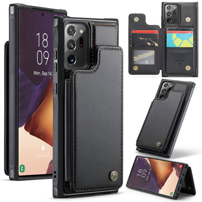 CaseMe Samsung Galaxy Note 20 Ultra RFID Blocking Card Holder Case Black - Click Image to Close