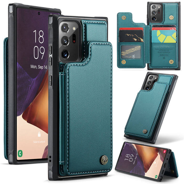 CaseMe Samsung Galaxy Note 20 Ultra RFID Blocking Card Holder Case Green