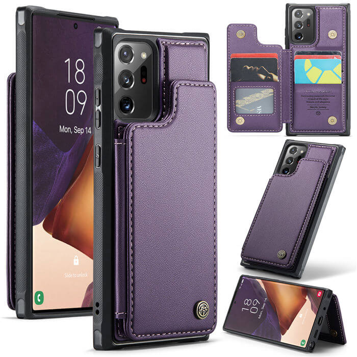 CaseMe Samsung Galaxy Note 20 Ultra RFID Blocking Card Holder Case Purple