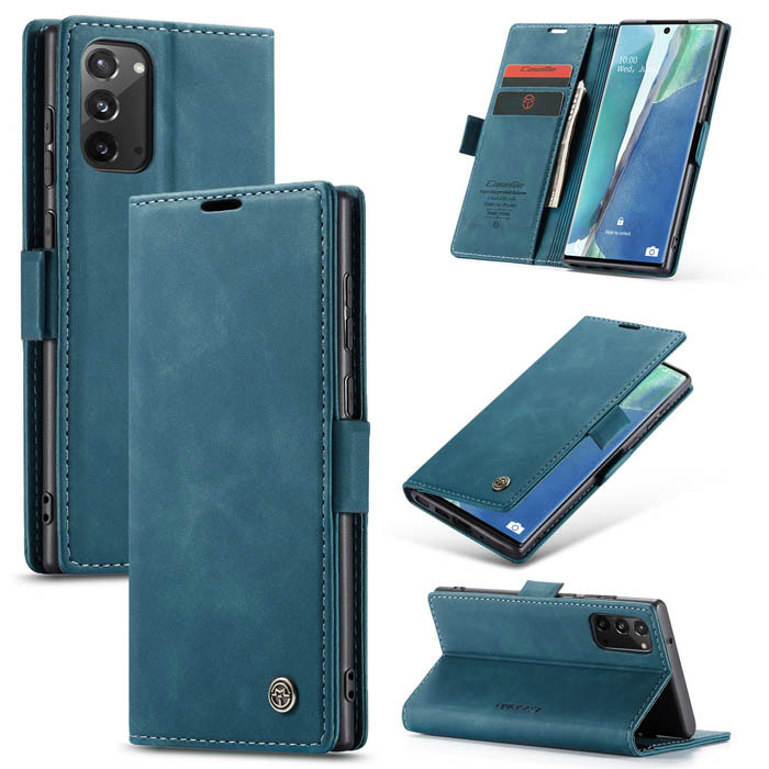 CaseMe Samsung Galaxy Note 20 Wallet Kickstand Flip Case Blue - Click Image to Close