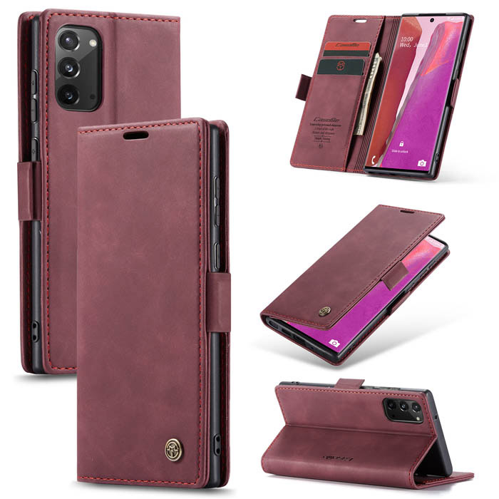 CaseMe Samsung Galaxy Note 20 Wallet Kickstand Flip Case Red - Click Image to Close