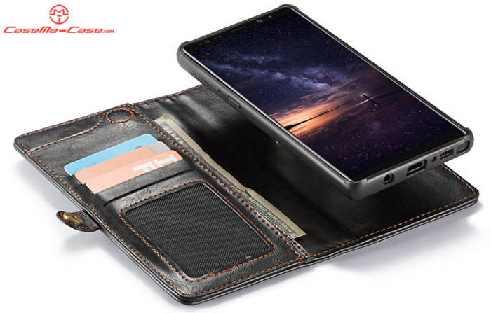CaseMe Samsung Galaxy Note 9 Wallet Magnetic Detachable 2 in 1 Retro Style Case With Wrist Strap