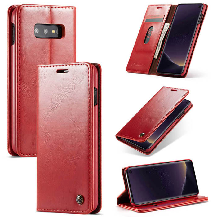 CaseMe Samsung Galaxy S10e Wallet Stand Magnetic Case Red