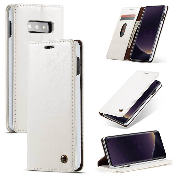 CaseMe Samsung Galaxy S10e Wallet Stand Magnetic Case White