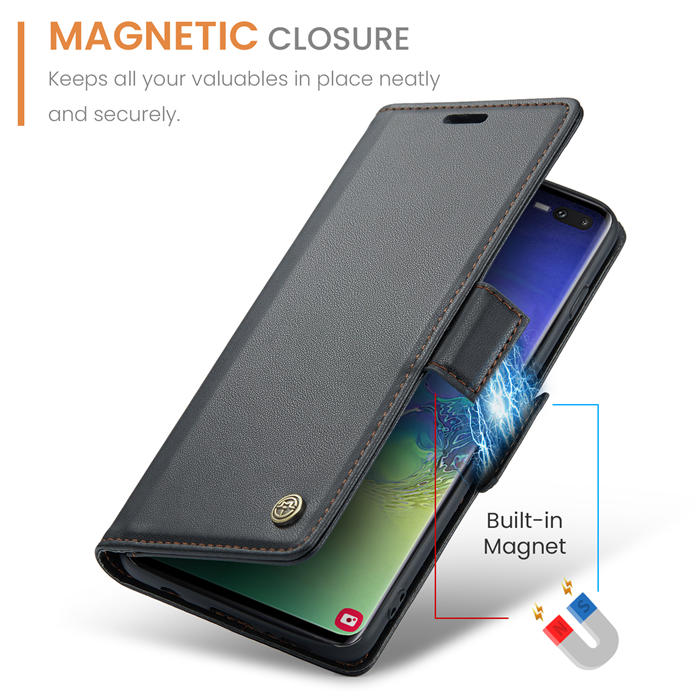 CaseMe Samsung Galaxy S10 Plus Wallet RFID Blocking Magnetic Buckle Case