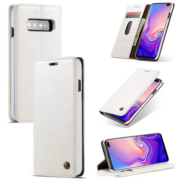 CaseMe Samsung Galaxy S10 Plus Wallet Magnetic Flip Case White