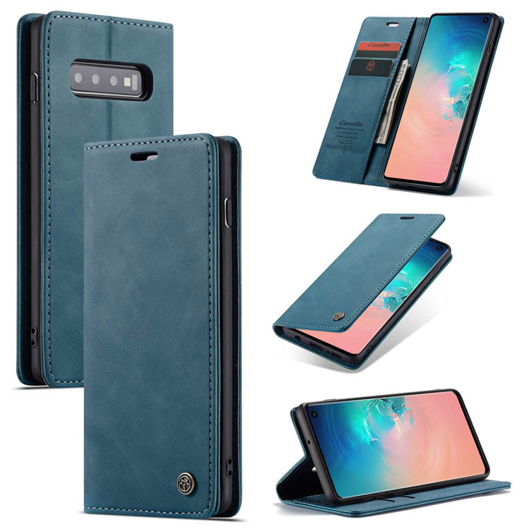 CaseMe Samsung Galaxy S10 Wallet Magnetic Stand Case Blue
