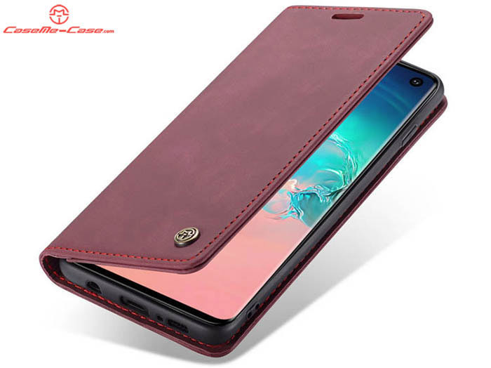 CaseMe Samsung Galaxy S10 Retro Wallet Kickstand Magnetic Flip Leather Case